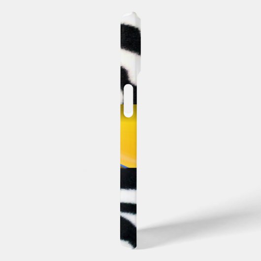 Coques Case-Mate iPhone JAUNE BLACK ZEBRA FUR MONOGRAM, Topaz (Verso / Droite)