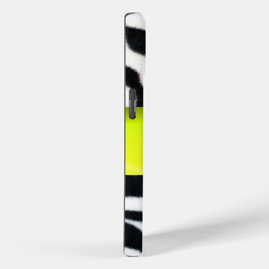 Coques Case-Mate iPhone JAUNE BLACK ZEBRA FUR MONOGRAM, Topaz (Verso / Droite)