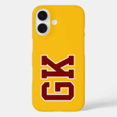 Coques Case-Mate iPhone Jaune Collège Bourgogne Monogramme Initiales (Verso)