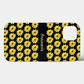 Coques Case-Mate iPhone Jaune Dahlia Élégant Monogramme Fleur (Verso (horizontal))