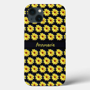 Case-Mate iPhone Case Jaune Dahlia Élégant Monogramme Fleur