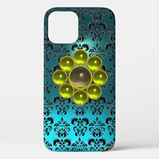 Coques Case-Mate iPhone JAUNE EN PIERRE DE JAUNE MON Turquoise Aqua Blue B (Verso)