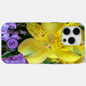 Coques Case-Mate iPhone Jaune et Fleurs Lilac Violettes (Verso (horizontal))