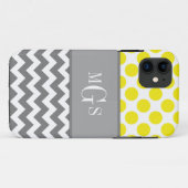 Coques Case-Mate iPhone Jaune et gris, Chevron, cas de l'iphone 5 de pois (Dos (Horizontal))