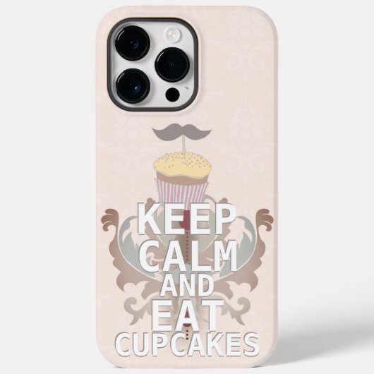 Coques Case-Mate iPhone Jaune et rose GARDER CALME ET Manger des gâteaux (Verso)
