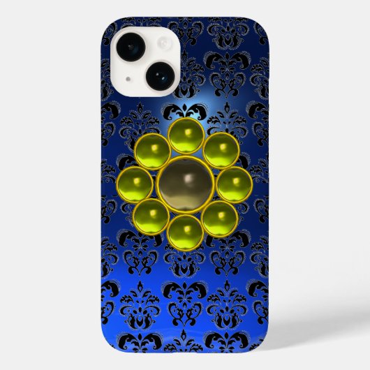 Coques Case-Mate iPhone JAUNE GRISE EN PIERRE MON Bleu Bleu Bleu Noir Dama (Verso)