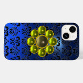 Coques Case-Mate iPhone JAUNE GRISE EN PIERRE MON Bleu Bleu Bleu Noir Dama (Verso (horizontal))