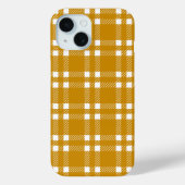 Coques Case-Mate iPhone Jaune Moutarde Rétro et Carreaux Texturés Blancs (Verso)