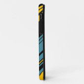 Coques Case-Mate iPhone Jaune, Noir et Bleu Motif 2 (Dos/Gauche)