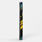 Coques Case-Mate iPhone Jaune, Noir et Bleu Motif 2 (Dos/Droite)
