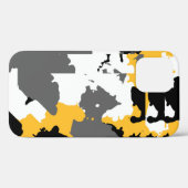 Coques Case-Mate iPhone Jaune noir gris et blanc abstrait (Verso (horizontal))