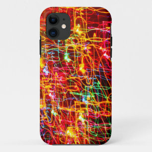 Coque iPhone 11 Jaune Orange Rouge Vert Bleu Violet Abstrait Lumiè