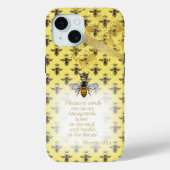 Coques Case-Mate iPhone Jaune pastel chic Abeille Grille Bible Reine Abeil (Verso)