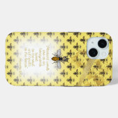 Coques Case-Mate iPhone Jaune pastel chic Abeille Grille Bible Reine Abeil (Verso (horizontal))