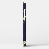 Coques Case-Mate iPhone jaune rose et marron petites fleurs avec lea vert (Verso / Gauche)