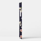 Coques Case-Mate iPhone jaune rose et marron petites fleurs avec lea vert (Verso / Droite)
