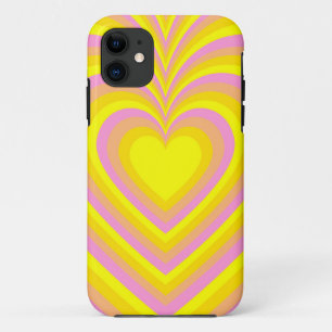 Case-Mate iPhone Case Jaune rose Hypnotique Motif d'amour du coeur