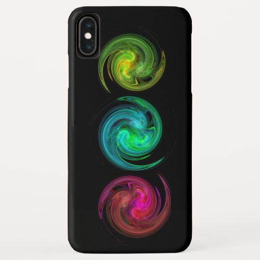 Coques Case-Mate iPhone JAUNE ROUGE BLEU CLAIR VORTEX Fractal Art, Noir (Dos)