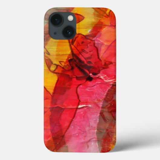Coques Case-Mate iPhone Jaune rouge d'art d'aquarelle (Verso)