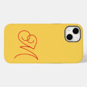 Coques Case-Mate iPhone Jaune Rouge Monogramme Classique Script Plain (Verso (horizontal))