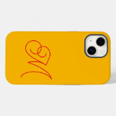 Coques Case-Mate iPhone Jaune Rouge Monogramme Classique Script Plain (Verso (horizontal))
