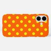 Coques Case-Mate iPhone Jaune Sur Orange Pois Design Motif (Verso (horizontal))