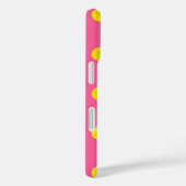 Coques Case-Mate iPhone Jaune sur rose Pois Design Motif (Verso / Droite)
