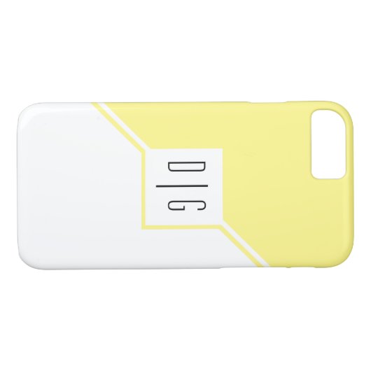 Coques Case-Mate iPhone Jaune, triangles blancs, monogramme moderne géomét (Dos (Horizontal))