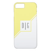 Coques Case-Mate iPhone Jaune, triangles blancs, monogramme moderne géomét (Dos)