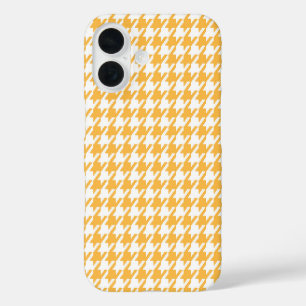 Coques iPhone 16 Jaune vif et blanc, carreaux classiques en Houndst