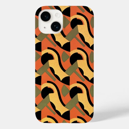 Coques Case-Mate iPhone Jazz Art Déco Rétro, Courbes Chaudes Cercles géomé (Verso)