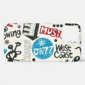 Coques Case-Mate iPhone Jazz Doodle : Mélange de Musique Eclectique (Verso (horizontal))