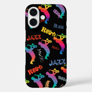 Coques iPhone 16 Jazz Musiciens Retro Blues Musique POP ART