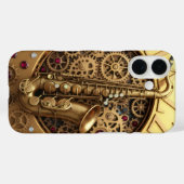 Coques Case-Mate iPhone Jazz, Sax, Or, Art Steampunk, Luxe Or (Verso (horizontal))