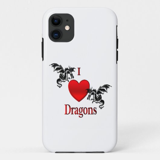 Coques Case-Mate iPhone Je Coeur Dragons (Dos)