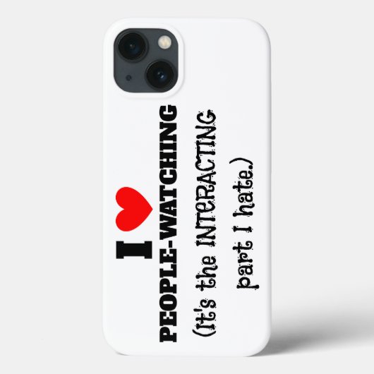 Coques Case-Mate iPhone Je (coeur) Les gens regardent, interagissant parti (Verso)