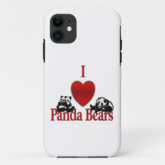 Coques Case-Mate iPhone Je Cœur Ours Panda Amusant (Dos)