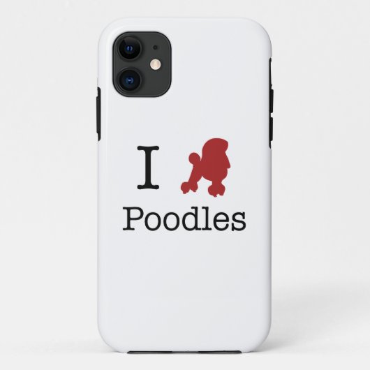 Coques Case-Mate iPhone Je Coeurs Les Poodles (Dos)