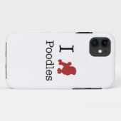 Coques Case-Mate iPhone Je Coeurs Les Poodles (Dos (Horizontal))