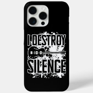 Coque iPhone 15 Pro Max Je détruit Silence Bass Player Funny Guitare Musiq