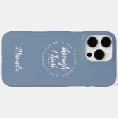 Coques Case-Mate iPhone Je Peux Faire Tout Par Le Christ Dusty Blue (Verso (horizontal))