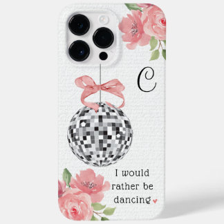 Coque Pour Pour iPhone 14 Pro Max Je Préférerais Danser Floral Disco Ball