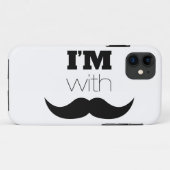 Coques Case-Mate iPhone Je suis avec Moustache (Dos (Horizontal))