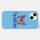 Coques Case-Mate iPhone Je suis avec son papillon bleu Kamala (Verso (horizontal))