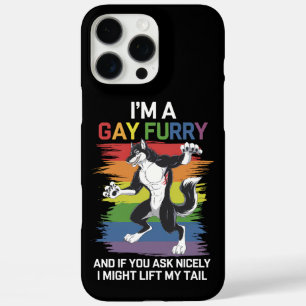 Coques iPhone 16 Pro Max Je suis une fierté LGBTQ arc-en-ciel renard furry 