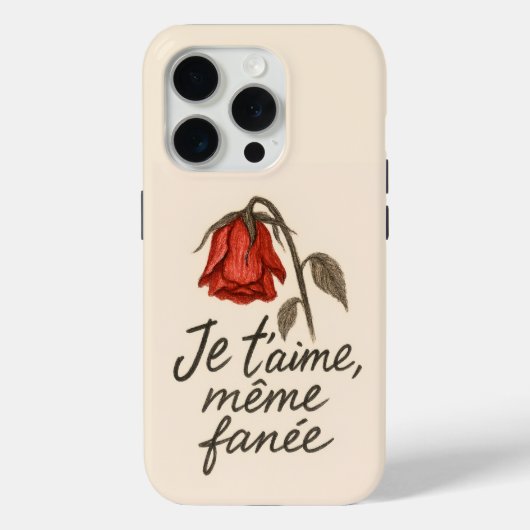 Coques Case-Mate iPhone Je T’aime Wilted Rose (Verso)