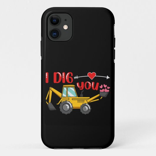 Coques Case-Mate iPhone Je t'ai creusé Backhoe Valentine (Dos)