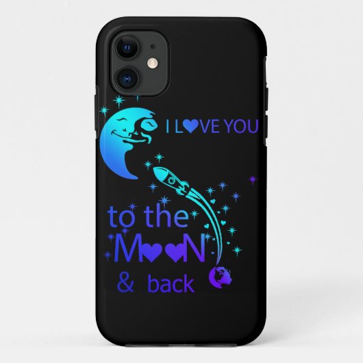 Coques Case-Mate iPhone Je t'aime à la lune et au retour (Dos)
