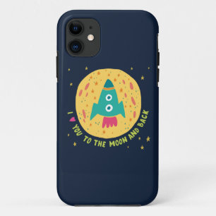 Case-Mate iPhone Case Je t'aime à la lune et au Rocketship arrière