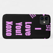 Coques Case-Mate iPhone Je t'aime avec des lettres roses (Dos (Horizontal))